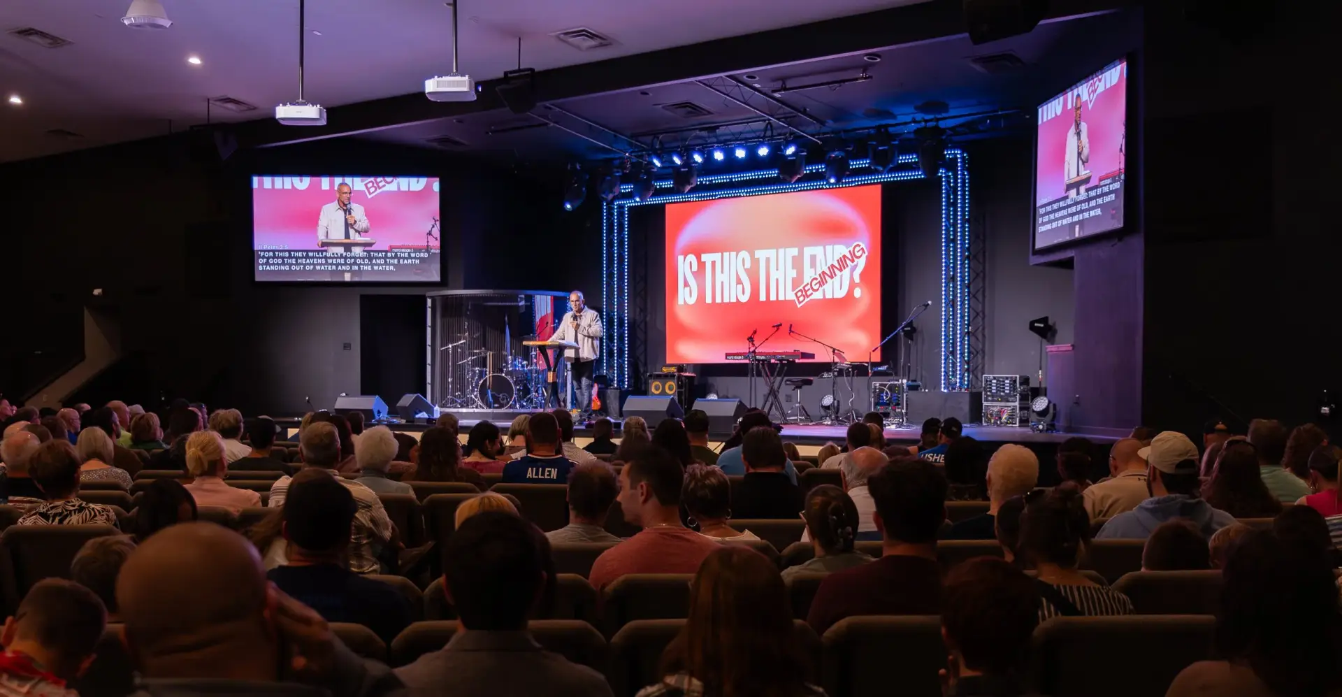 Stage lighting and audio system installation at Fellowship of Praise Church in Clarksville, Ohio by Presence Pro Audio