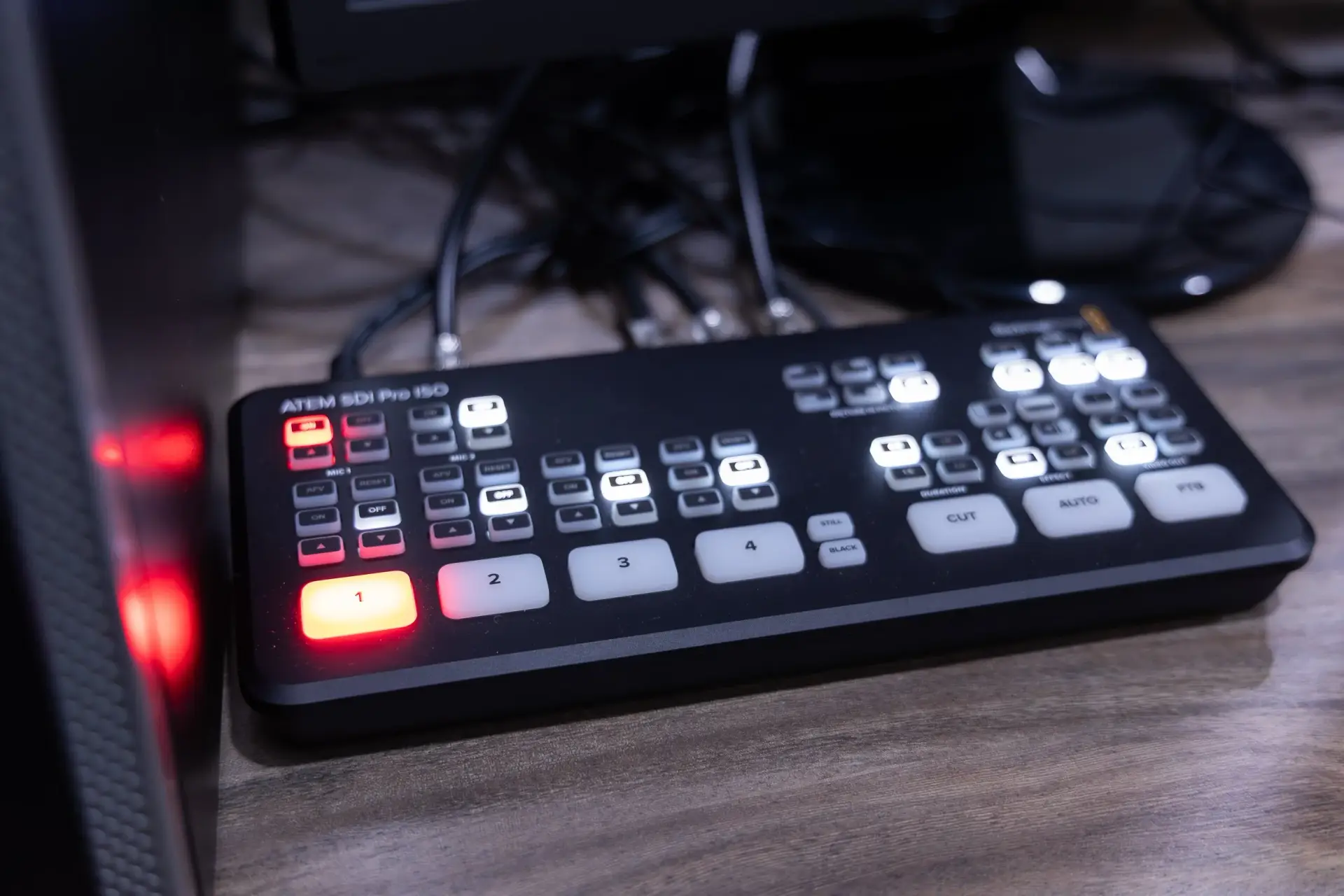 Professional video switcher used for live church video production and livestreaming system control