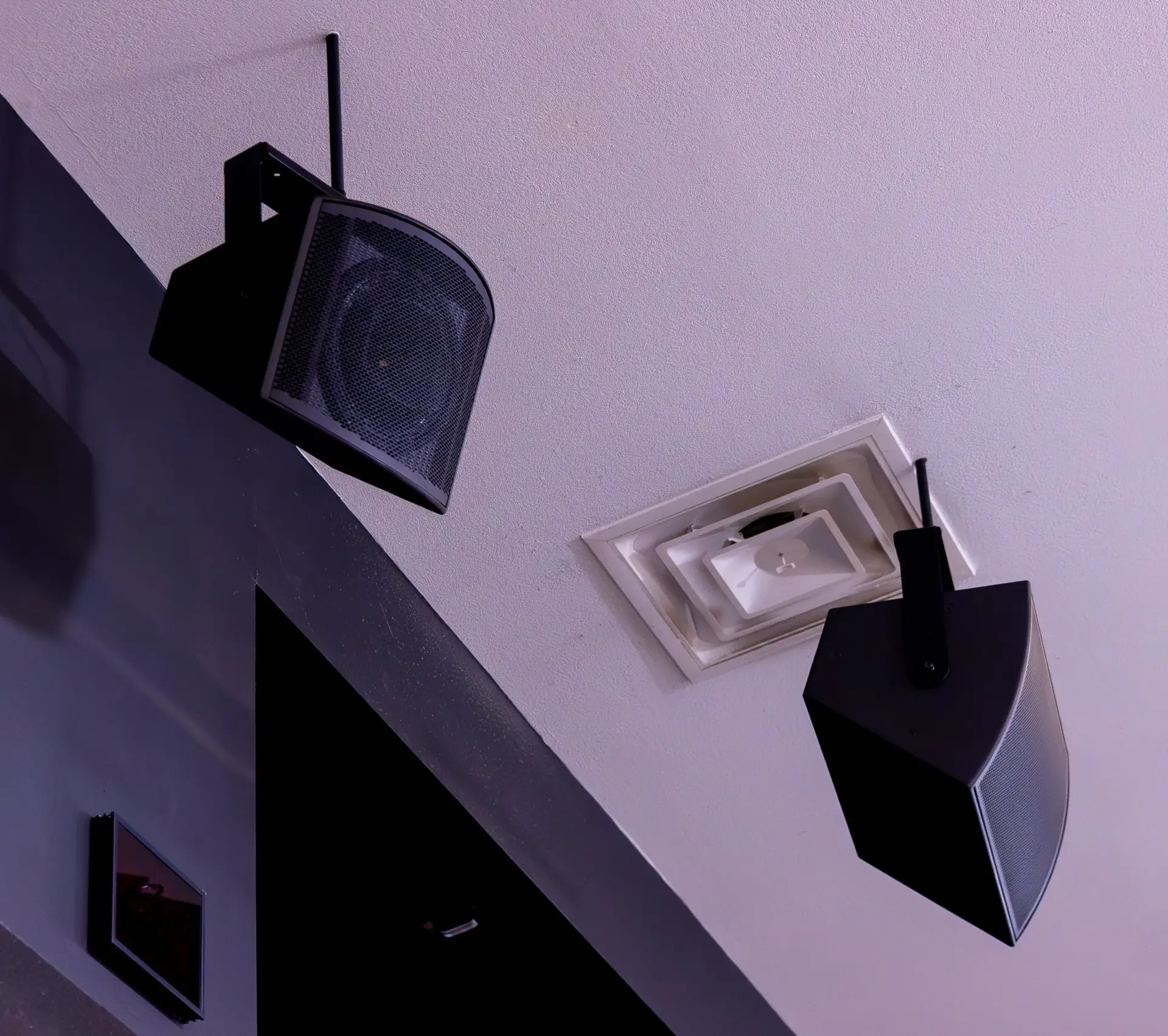 Wall mounted church speakers installed for full room audio coverage at Fellowship of Praise in Clarksville Ohio