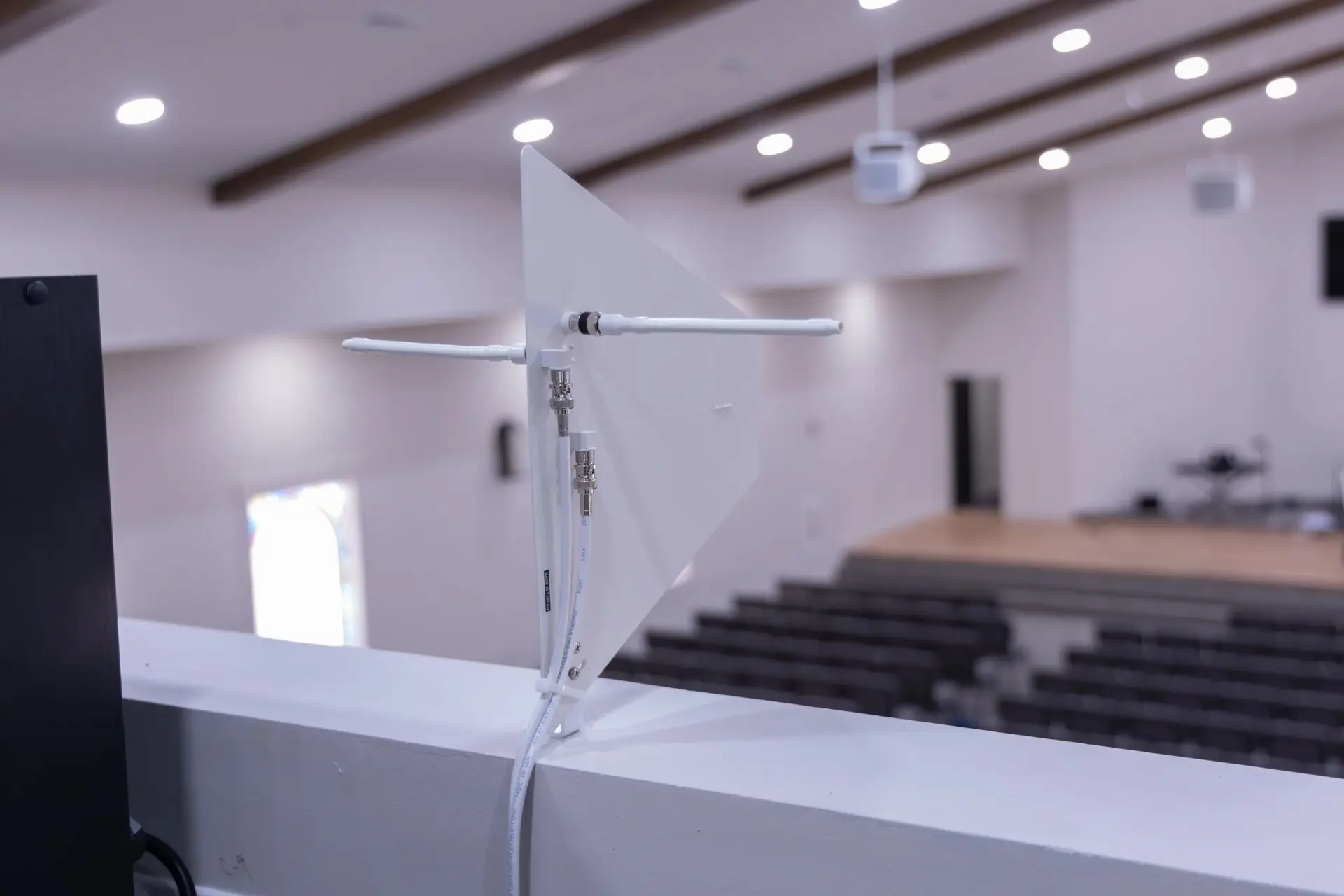 Wireless microphone antenna system installed for Fulton Bridge Baptist Church sound system upgrade in Hamilton Alabama