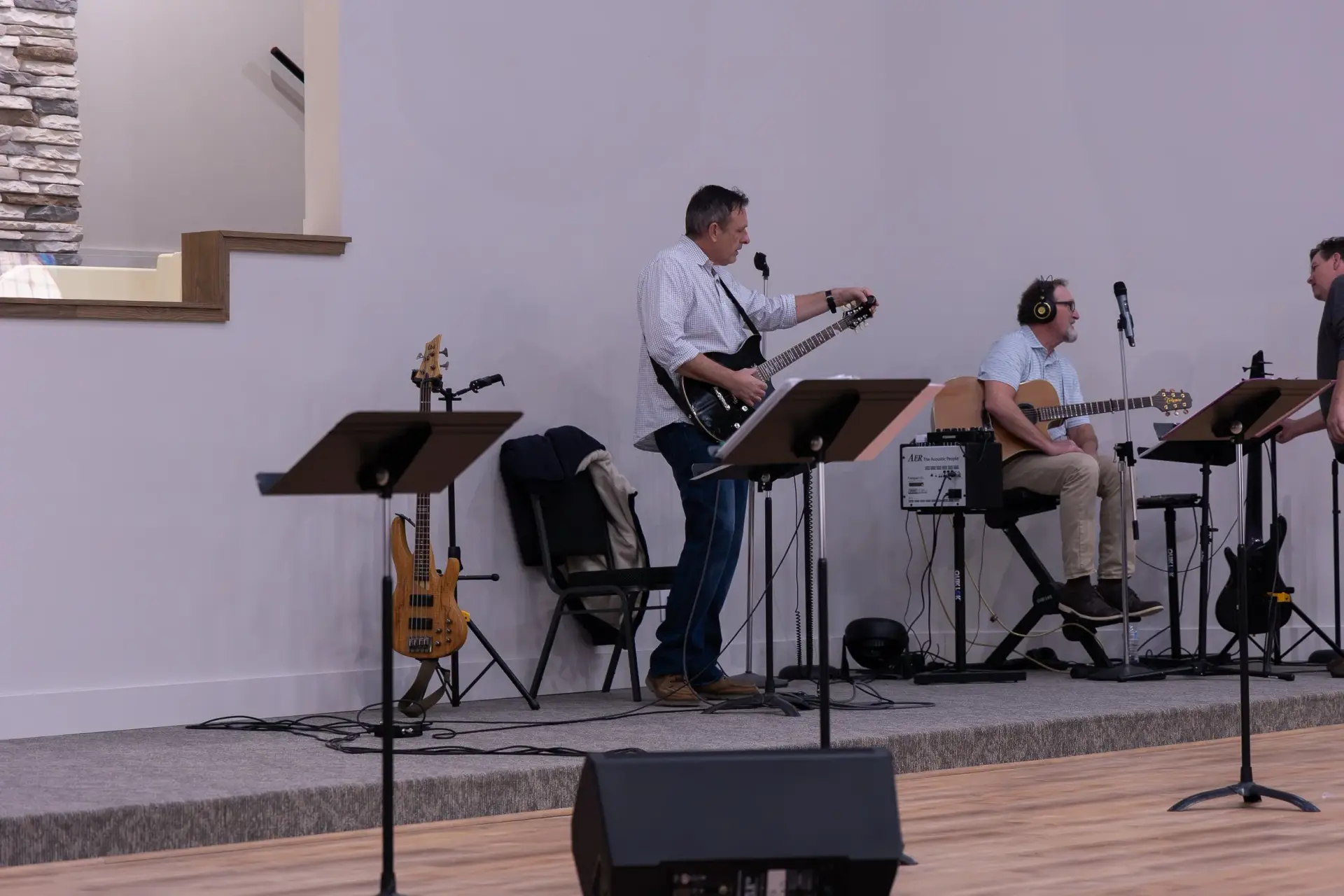 Worship band performing with upgraded church sound system at Fulton Bridge Baptist Church in Hamilton Alabama
