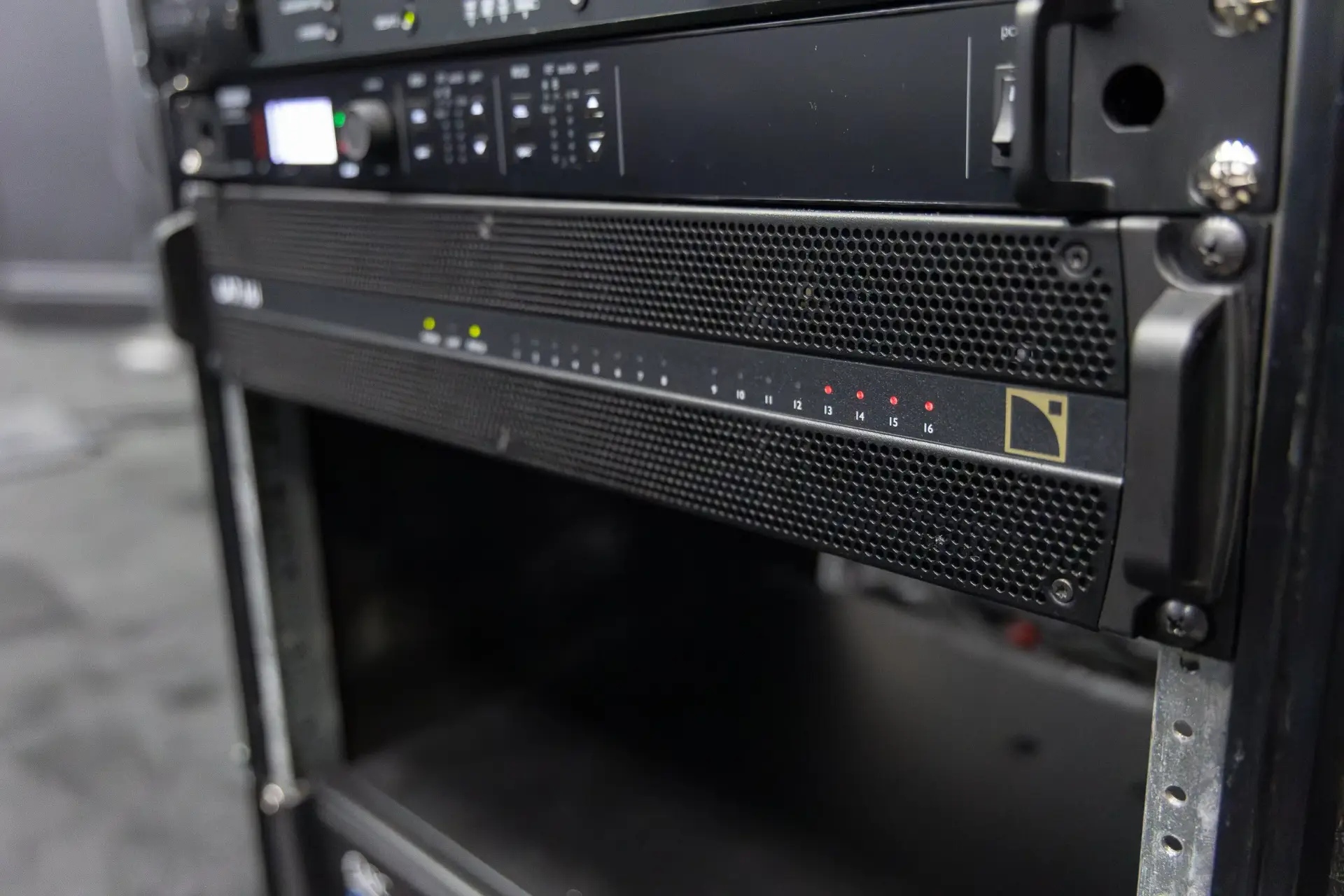 L-Acoustics amplifier rack installed for the church sound system at The Homestead in Mobile Alabama by Presence Pro Audio