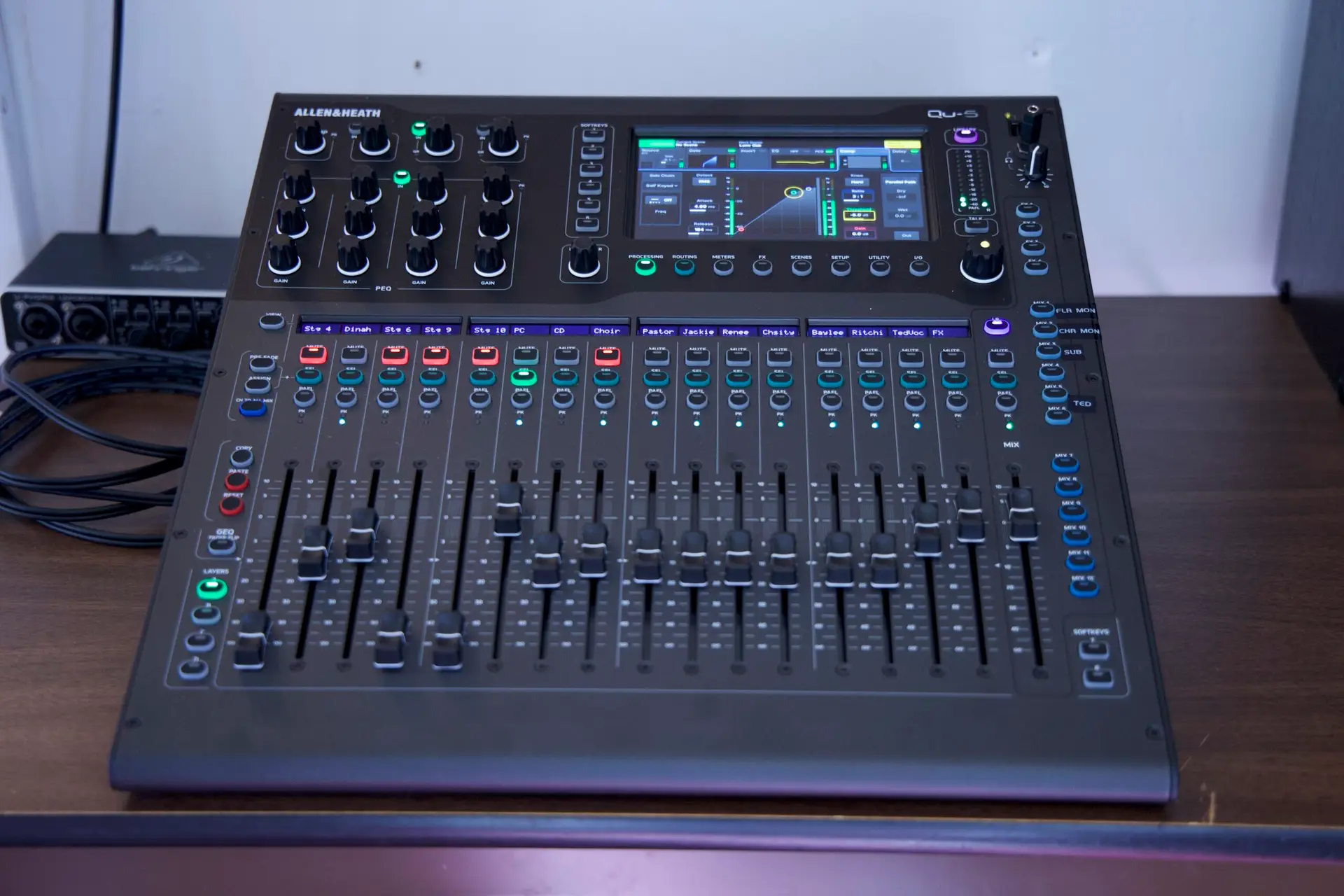 Allen & Heath QU-5 digital mixing console installed at Lone Oak Church of God in Signal Mountain Tennessee