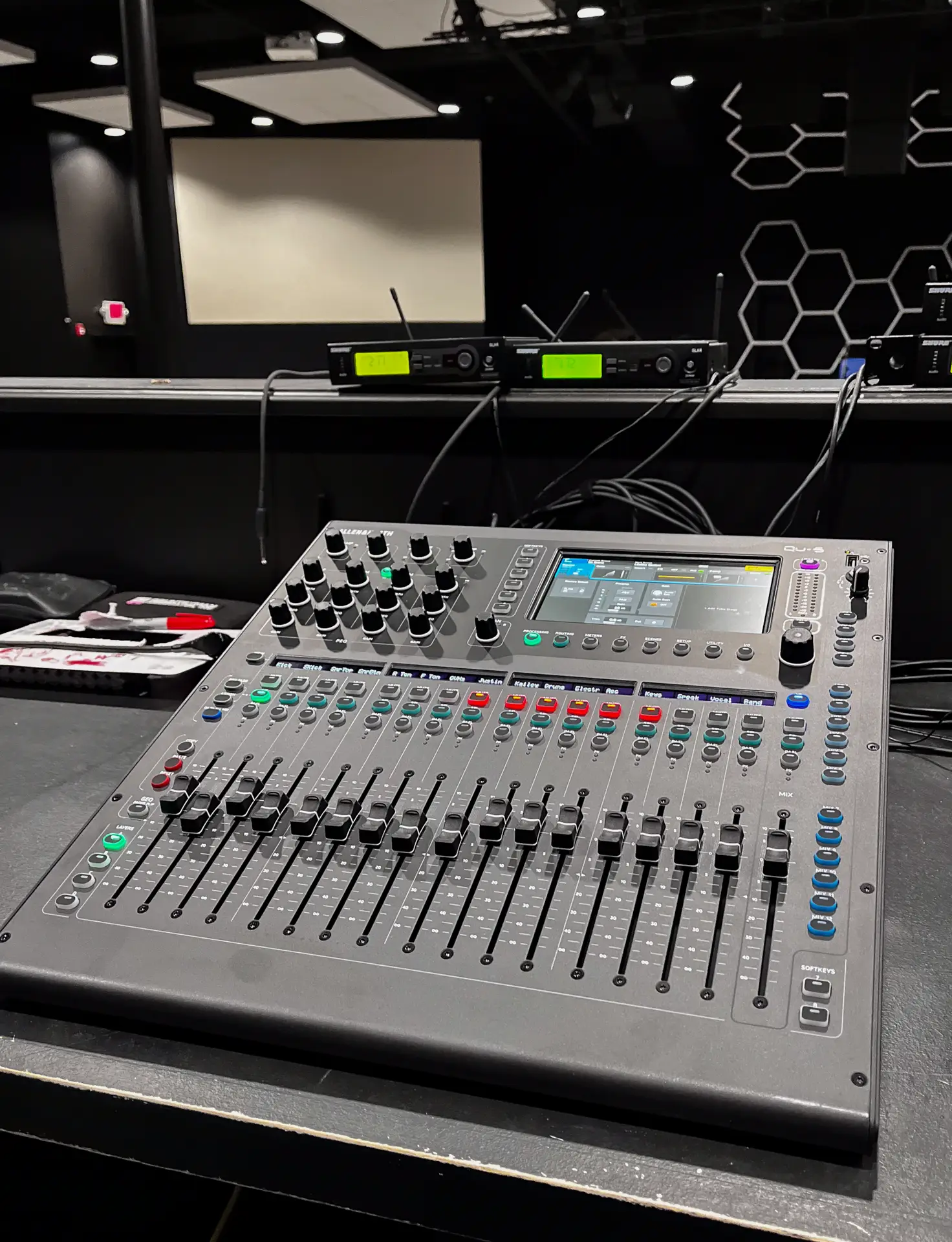 Allen & Heath QU-5 digital mixing console installed in the church student center